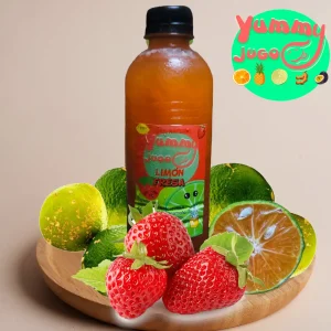 jugo de limon con fresa